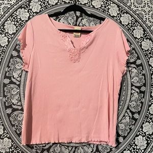 Vintage Faded Glory light pink frilly shirt